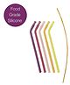 b.box Reusable Silicone Straw Pack of 5 - Very Berry