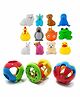 New Pinch Rattle Balls and Squeeze Toys Pack of 12 - Multicolor