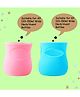 THE LITTLE LOOKERS Glass Feeding Bottle Protection Silicone Cover For Wide Neck And Avent Feeder Pik Blue Pack Of 2 - Fits 120 To 125 ml