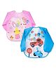 The Little Lookers Full Sleeves Washable PVC Waterproof Bibs Pack Of 2 - Pink Blue