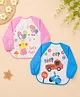 The Little Lookers Full Sleeves Washable PVC Waterproof Bibs Pack Of 2 - Pink Blue The Little Lookers Full Sleeves Washable PVC Waterproof Bibs Pack Of 2 - Pink Blue