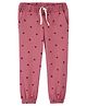 Carter's Heart Pull On French Terry Joggers - Pink