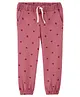 Carter's Heart Pull On French Terry Joggers - Pink