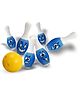 Goyal's Big Size Bowling Set With 6 Big Pins & 1 Easy Insert Finger Ball Toy In Carrying Bag - Blue