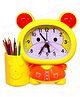 FunBlast Twin Bell Alarm Clock with Pen Holder - Yellow
