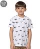 Jack & Jones Junior Half Sleeves Cotton T-shirt Octopus Print - White