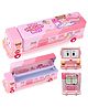 YAMAMA School Bus Shape Metal Pencil Box - Pink