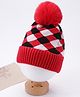 Babyhug Woollen Cap Stripes Pattern Red - Diameter 12 cm