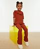 trendyol Half Sleeves Top & Full Pant Set - Red