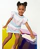 trendyol Half Sleeves Knee Length Frock Block Print - Multicolor