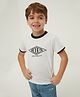 Trendyol Half Sleeves Cotton T-Shirt Text Print - White