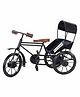 Desi Karigar Metal & Wood Rickshaw Showpiece - Black & Brown