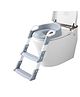R for Rabbit Hiltop Step Stool Potty Trainer Seat Ladder Step Up Training Stool Non-Slip Steps Ladder Adjustable Foldable for Kids Baby 1 to 7 Years (Grey White)