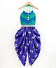 Twisha Sleeveless Floral Print Top With Dhoti - Blue