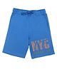 Wear Your Mind NYC Text Print Shorts - Royal Blue