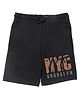 Wear Your Mind NYC Text Print Shorts - Black