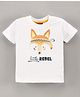 Little Kangaroos Half Sleeves Tee Fox Print - White