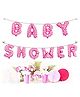 CAMARILLA Baby Shower Metallic Dotted Foil Balloon Letters Banner Pink - Length 38 cm