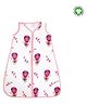 Theoni 100% Organic Cotton Muslin Sleeping Bag -  White & Pink