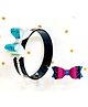 NYRA DESIGN STUDIO Glitter Bow Hair Band And Bow Hair Clip Set - Blue White Pink
