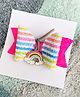 FOLLOW THE NEEDLE Rainbow Pendant Hair Bow Clip - Pink