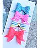 FOLLOW THE NEEDLE Set Of Four Pastel Bow Hair Clips - Blue