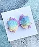 FOLLOW THE NEEDLE Glitter Unicorn Hair Bow Clip - Multi Colour