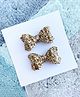 FOLLOW THE NEEDLE Sequin Detailing Bow Hair Clips - Golden