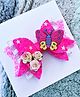 FOLLOW THE NEEDLE Butterfly Bow Hair Clip - Dark Pink