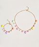 Lime By Manika Hearts Detail Necklace And Bracelet - Purple