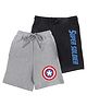 Marvel By Wear Your Mind Pack Of Two Captain America Print Shorts - Grey Black