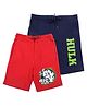 Marvel By Wear Your Mind Pack Of 2 Hulk Printed Shorts - Red & Navy Blue