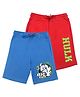 Marvel By Wear Your Mind Pack Of 2 Hulk Printed Shorts - Royal Blue & Red