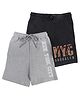 Wear Your Mind Pack Of 2 Graphic Print Shorts - Grey & Black
