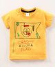 Grab It Half Sleeves T-Shirt Dragon Club Flag Print - Mustard