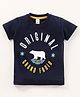 Grab It Half Sleeves T-shirt Polar Bear Print - Navy
