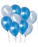 AMFIN Metallic Balloons with Ribbons set Light Blue & Blue - Pack of 52