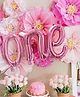 Johra ONE Alphabet Foil Balloons, 1st birthday decoration - Pink