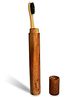 Organic B Bamboo Charcoal Toothbrush With Eco Friendly Travel Case - Beige