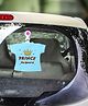 babywish Baby on Board Car Decals Cloth Safety Sign Board with Hanger Prince Print - Sky Blue