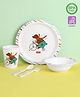 Babyhug Feeding Set Printed Multicolor Set of 5 (Print May Vary)