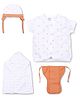M&M 4 Piece Organic Cotton Clothing Gift Set Duck Print - White Orange 