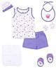 M&M 9 Piece Clothing Gift Set - White Purple