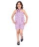 Cutecumber Sleeveless Printed Mid Thigh Length Jumpsuit - Purple