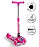 Foot to Floor Kids 3 Wheel Scooter with LED Light And 4 Level Height Adjustment - Pink| Compact Fold| Lean-to-Steer| Toy for 3 to 6 years Boys and Girls| Gifting Option| Promotes Physical Activity