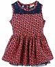 Fisher Price Apparel Floral Print Sleeveless Dress - Navy Blue & Light Orange