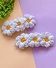 Bobbles & Scallops Set Of 2 Crochet Flower Detail Hair Clips - White