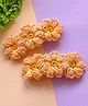 Bobbles & Scallops Set Of 2 Crochet Flower Detail Hair Clips - Peach