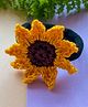 Bobbles & Scallops Crochet Sunflower Detail Hair Rubber Band - Yellow