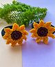 Bobbles & Scallops Pack Of 2 Crochet Sunflower Detail Hair Rubber Bands - Yellow